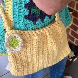 Sunshine Yellow Crossbody Bag With Flower